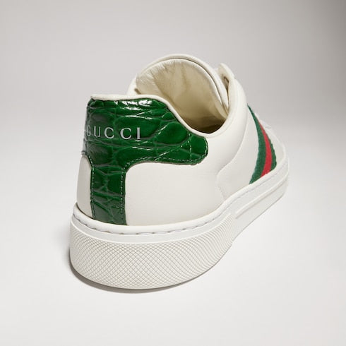 Women's Gucci Ace sneaker with Web - white leather