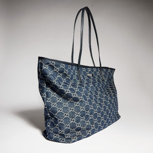 Gucci Tribeca large tote bag - dark blue GG denim