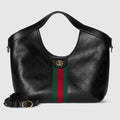 Gucci Giglio small tote bag - black GG leather