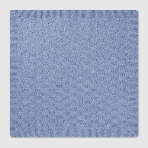 Baby GG cotton jacquard blanket - light blue