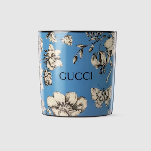 Gucci Flora Sketch print candle, Inventum scent - blue and ivory