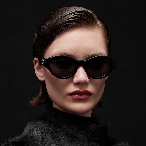 Cat-eye frame sunglasses - black