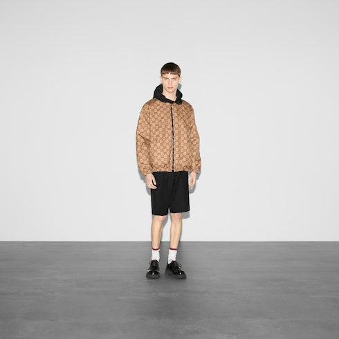 Reversible GG canvas jacket - black