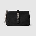 Gucci Jackie zip key pouch - black GG canvas