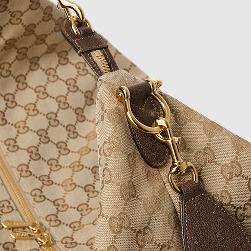 Brera large crossbody bag - sand and brown GG canvas