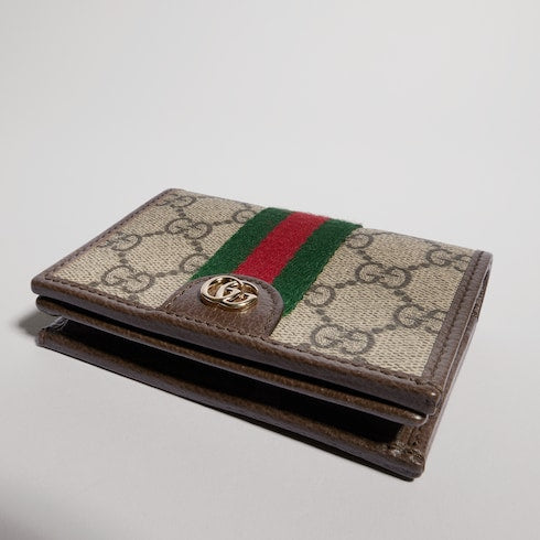 Ophidia small wallet - beige and brown GG Supreme