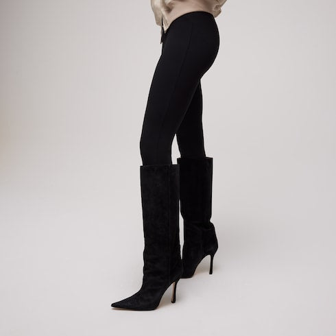 Crêpe jersey pants - black