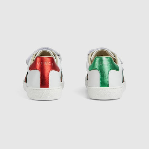 Teen Gucci Ace leather sneaker - white leather