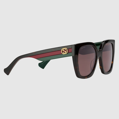 Square-frame sunglasses - dark brown acetate