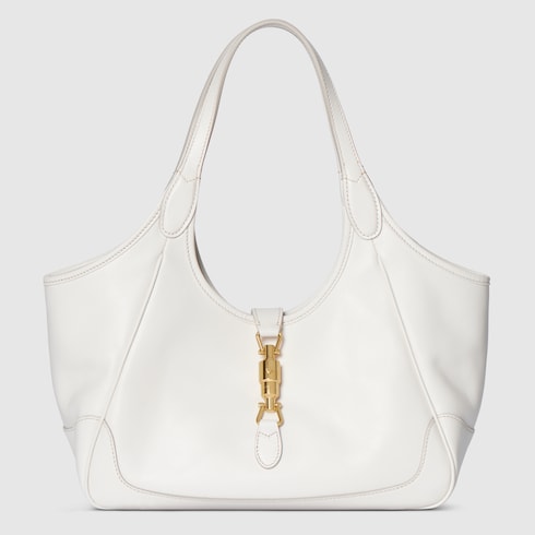 Mercato small tote bag - white leather