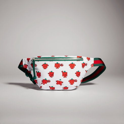 Children's printed GG belt bag - white GG canvas