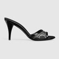 Women's crystal slide sandal - black GG crystal mesh