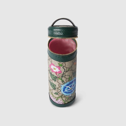 GG pencil case with print - beige and dark brown