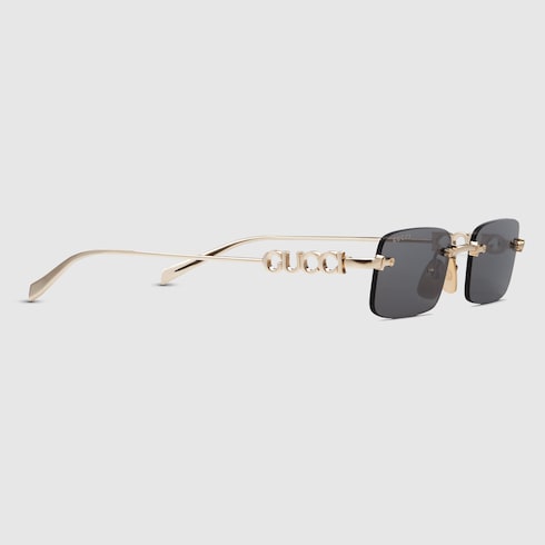Rectangular frame sunglasses - gold-toned