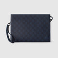Dusty blue trim medium pouch - dark blue GG Supreme