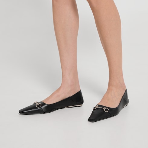 Women's Vittoria ballerina - black leather