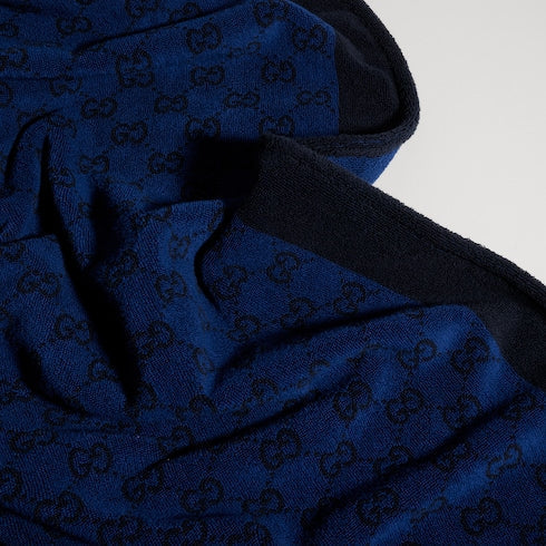 GG cotton terrycloth beach blanket - blue