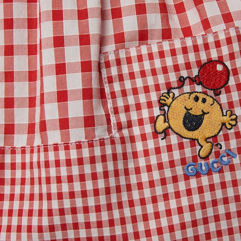 Baby gingham cotton dress - red and white