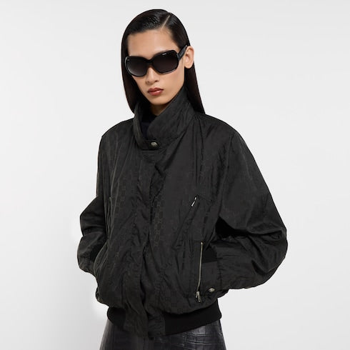 GG nylon zip jacket - black