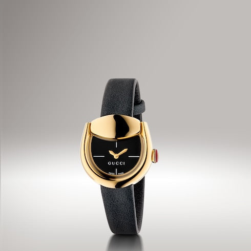 Gucci Horsebit watch, 27x23mm - black leather