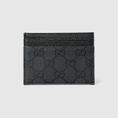 Gucci Essence Classic card case - black GG canvas