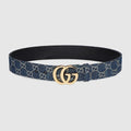 GG Marmont wide belt - dark blue GG denim