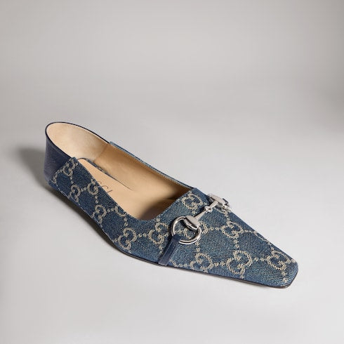 Women's Vittoria ballerina - dark blue GG denim