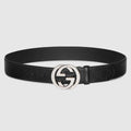 Men's Black Gucci Signature Leather Belt - Men's Black Gucci Signature Leather