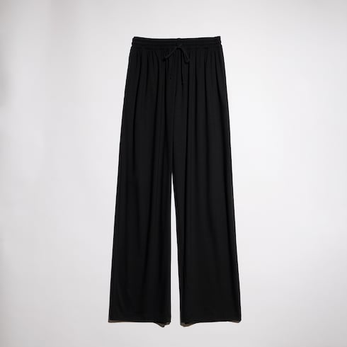 Soft rayon jersey sportswear pants - black
