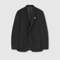 Single-breasted GG wool jacket - black