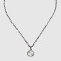 925 Sterling Silver Interlocking G Pendant Necklace With Textured Chain