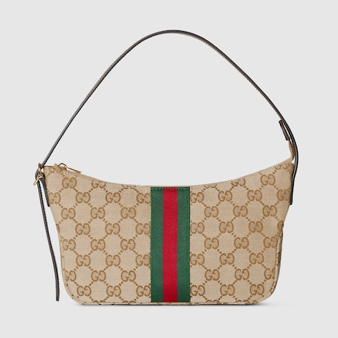 Lunetta small crossbody bag - sand and brown GG canvas