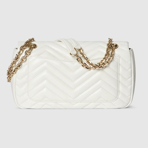 GG Marmont medium shoulder bag - white leather