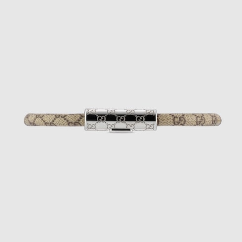 Bracelet with GG detail - beige and brown GG Supreme