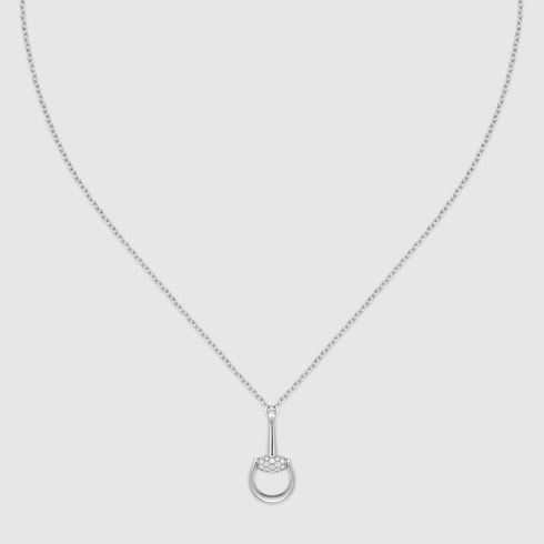 Gucci Horsebit diamond 18k pendant necklace - 18k white gold