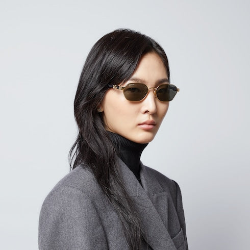 Round-frame sunglasses - yellow gold-toned metal