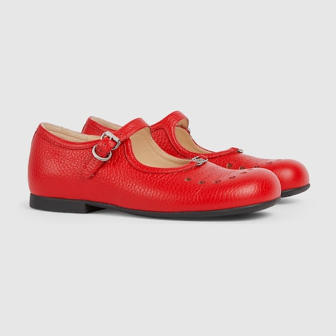 Children's ballet flat - red leather