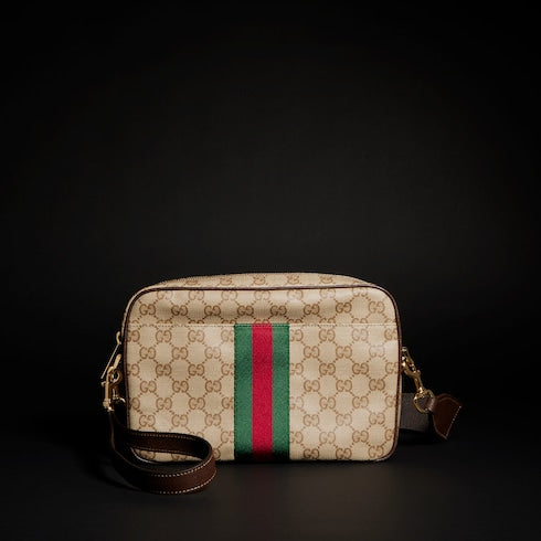 Gucci Essence Classic small crossbody bag - sand and brown GG canvas