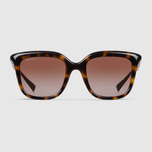 Square frame sunglasses - dark brown tortoiseshell