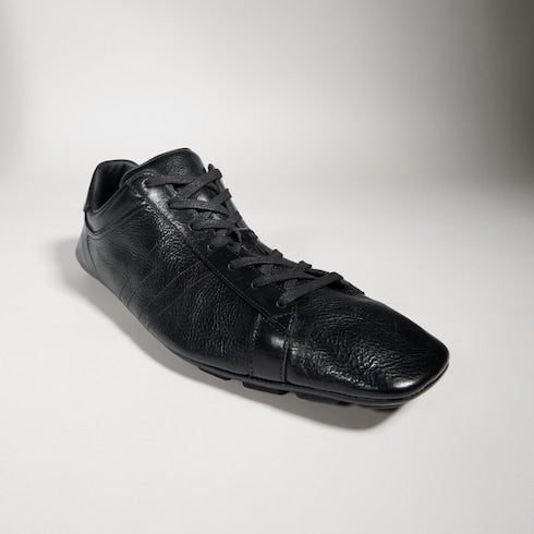 Men's sneaker with driver sole - black leather