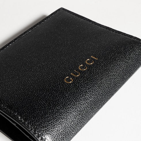 Small wallet with Gucci lettering - black leather
