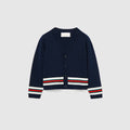 Baby cotton cardigan with Web - dark blue