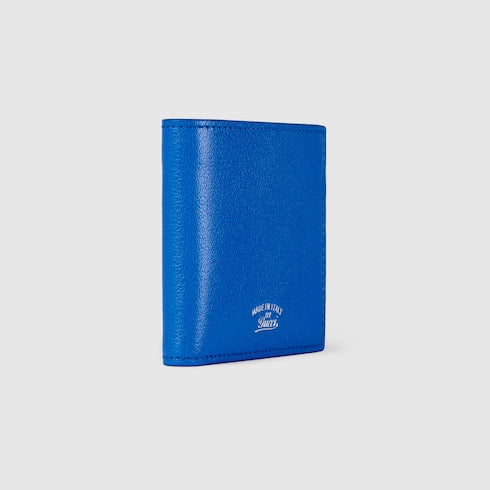 Lira bi-fold wallet - bright blue leather