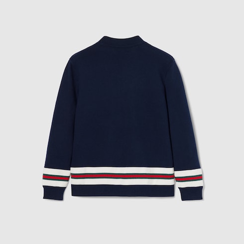 Children's cotton cardigan with Web - dark blue