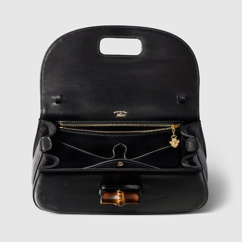 Gucci Bamboo 1947 medium bag - black hand-treated leather