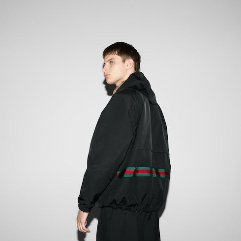 Reversible GG canvas jacket - black