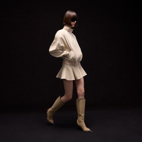 Women's Savoy boot - sand and brown GG canvas