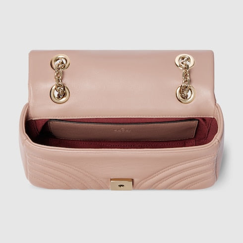GG Marmont small shoulder bag - pink beige leather