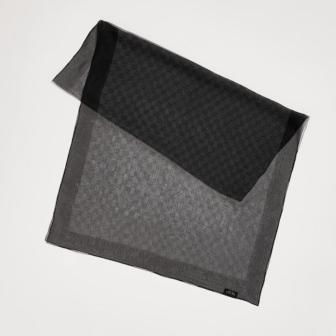 Printed silk chiffon stole - black