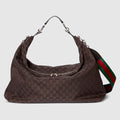 Brera large crossbody bag - dark brown GG canvas